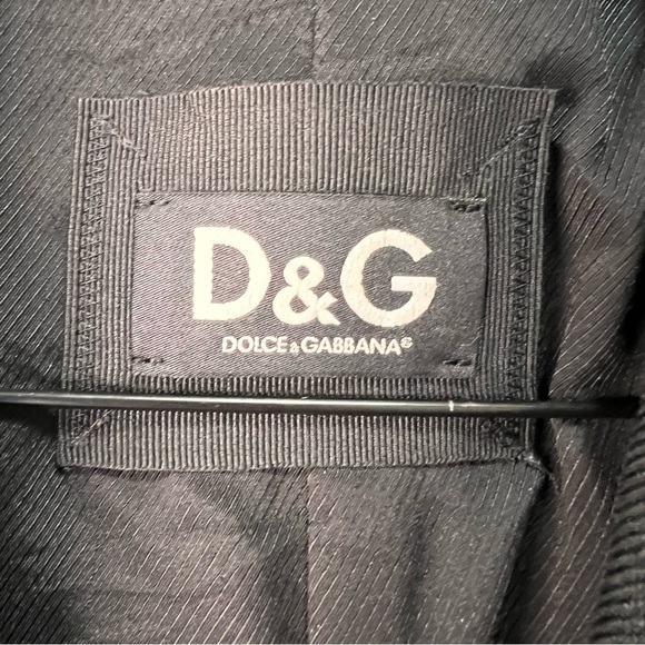 D&G Dolce & Gabbana Black Mohair Blend Trench Coat Size 46 - Picture 8 of 15